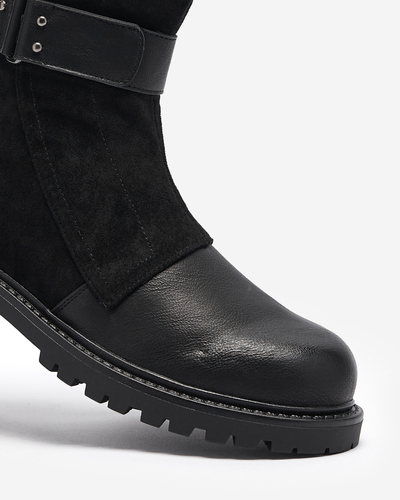 Čierne dámske čižmy bez podpätku s plochým podpätkom Wetefa - Obuv