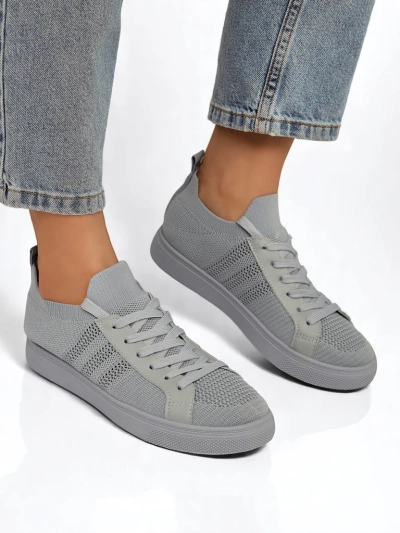 Androsia Gray Sneakers – Stilski športni čevlji z ravnim podplatom za poletje in pomlad