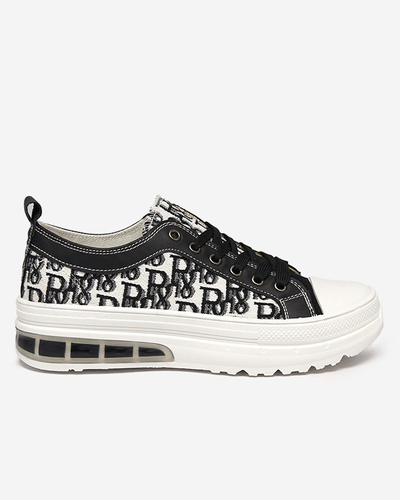 Sneakers Livia v Črno-Beli Barvi s Platformo