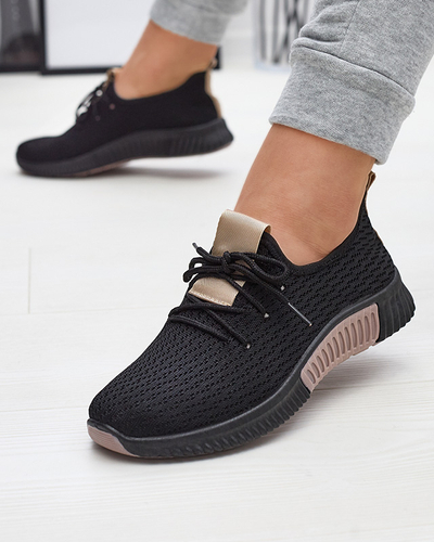 Čierna dámska športová obuv s hnedými vložkami Keteti - Obuv