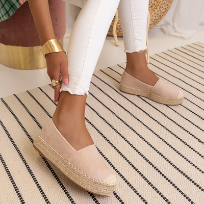 Béžové dámske espadrilky na platforme Melida - Topánky