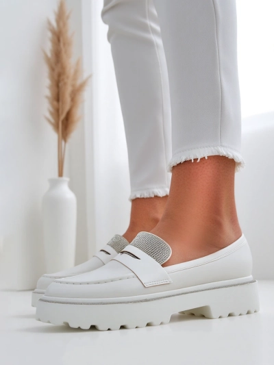 Royalfashion Dámske mokasíny s rhinestones Vinness