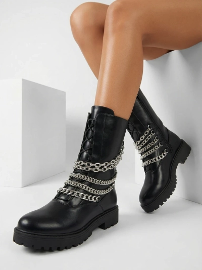 Royalfashion Dámske bagger čižmy v čiernej farbe Goserre