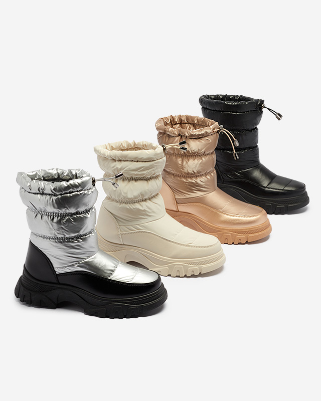 OUTLET Ružovo-zlaté dámske prešívané snehule Dessi - Obuv