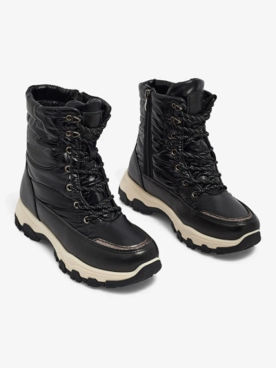 Ženski gležnjarji Athena Črni Sintetični Udobni za zimo