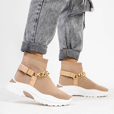 Dámska vysoká béžová športová obuv Greqo - obuv