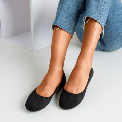 Mariusove čierne ekologické semišové baleríny - Topánky