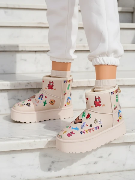 Royalfashion Krátke ženské snehule s nálepkami Hanaga