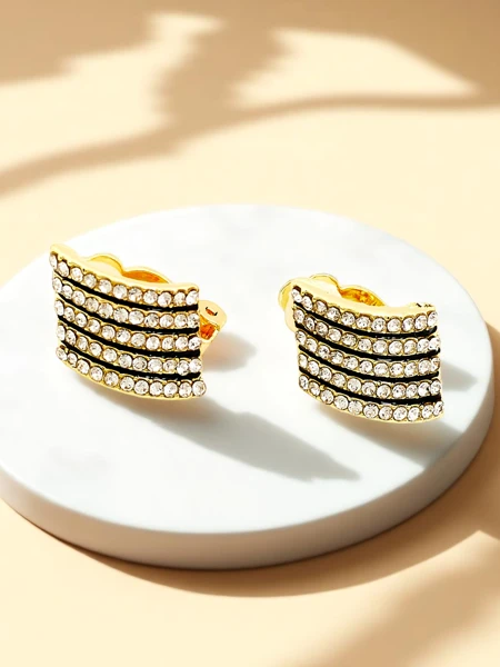 Royalfashion Dámske klipové náušnice s kubickým zirkónom