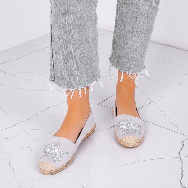Szare espadryle z naszywką Borneo - Obuwie