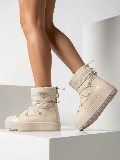 Royalfashion Dámske slip-on čižmy a'la snow boots v béžovej farbe Vevnose