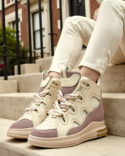 Royalfashion Vysoké športové topánky pre ženy s ukrytou platformou Oblaffi