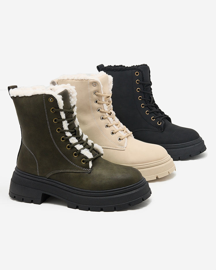 Royalfashion Dámske matné čižmy s ovčou kožou Pihophil