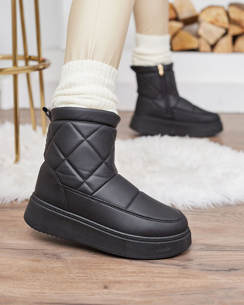 Royalfashion Čierne dámske čižmy a'la snow boots Kacecica