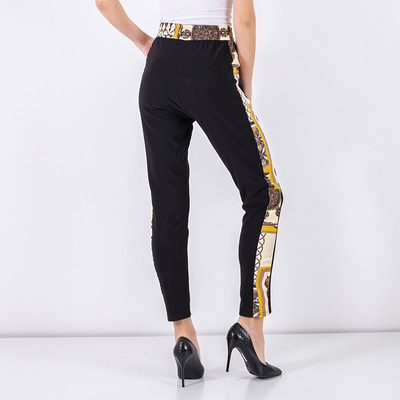 Čierne vzorované dámske nohavice - Oblečenie
