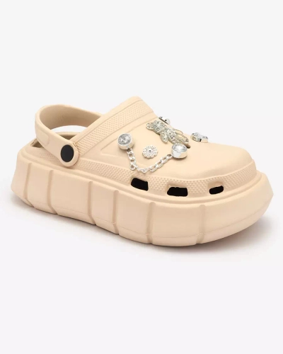 Royalfashion Béžové dámske gumené šľapky Kooranza