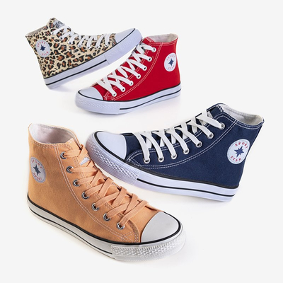 Svetlohnedé dámske vysoké tenisky s leopardím vzorom Inter - Shoes