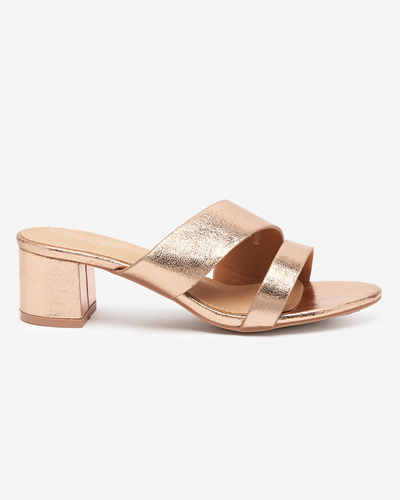 OUTLET Zlato-ružové dámske Stepho-vysoké opätky - Obuv