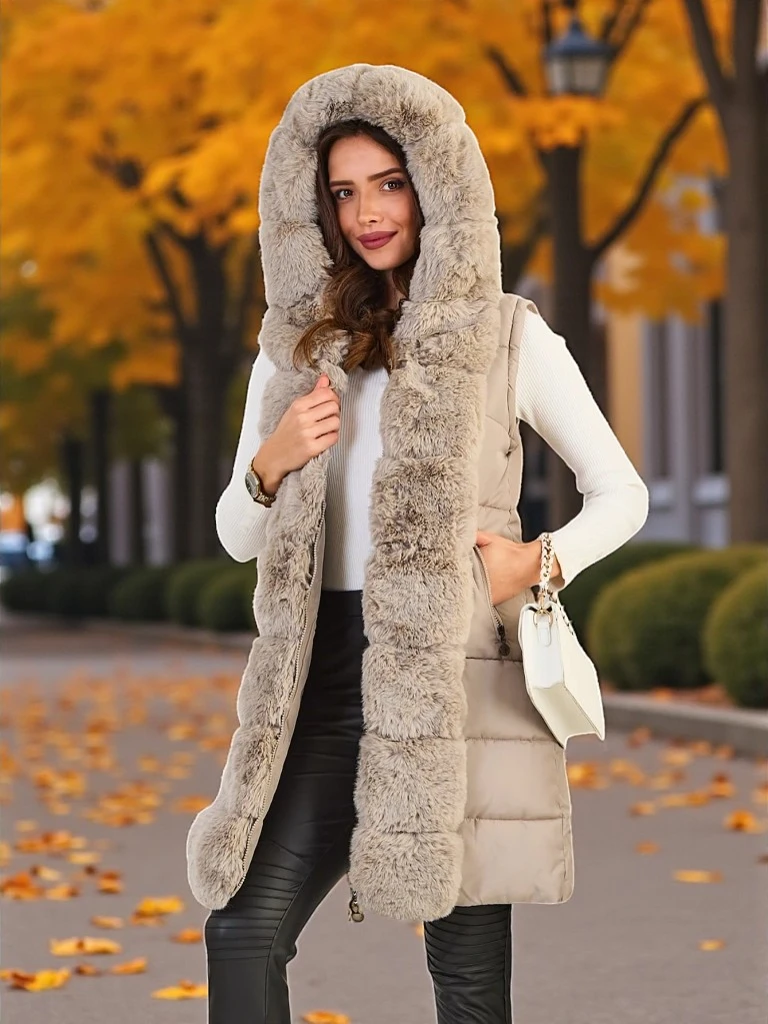 Royalfashion Dámska bunda s odopínateľnými rukávmi