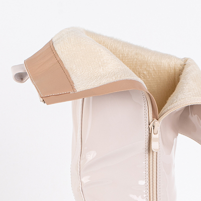 Béžové lakované dámske čižmy Kimmi - Obuv