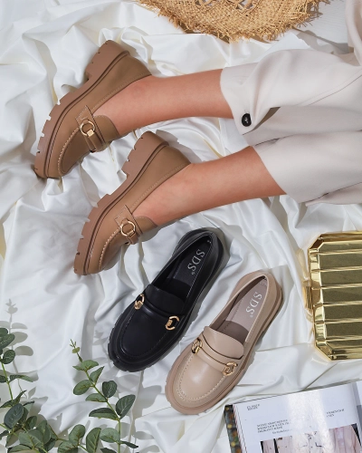 Royalfashion Dámske mokasíny vo svetlohnedej farbe Desise