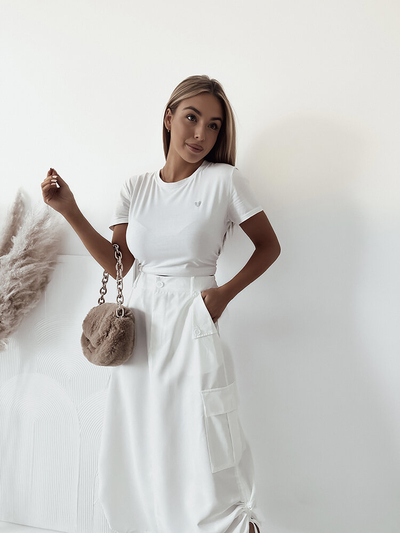 Royalfashion dámska midi sukňa s vreckami
