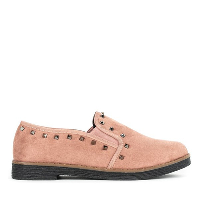 Różowe półbuty na płaskim obcasie Roni - Obuwie