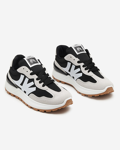 Dámske čierne tenisky so sivými vsadkami Narisa - Obuv