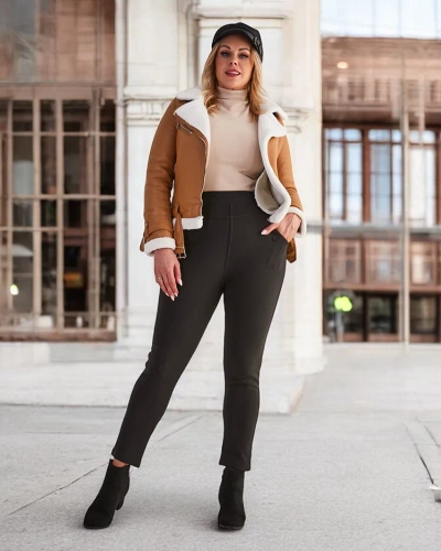 Royalfashion Dámske zateplené tregínsy PLUS SIZE