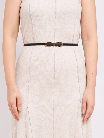 Ženski kovinski pas Melina črn z okrasno zaponko v stilu glamurja