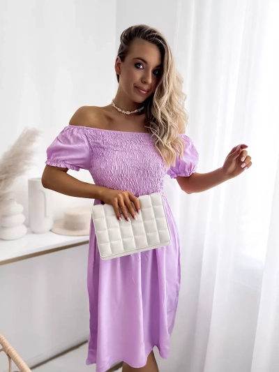 Fialové dámske mini šaty a'la hiszpanka- Oblečenie