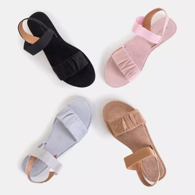 OUTLET Šedé dámske eko semišové sandále Wiskonsin - Topánky