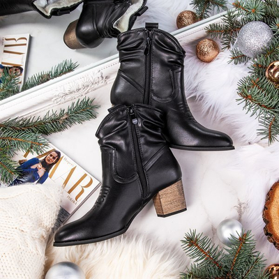 VÝPLET Čierne teplé kovbojské topánky Vincenza - Obuv