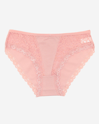 Ružové dámske nohavičky, bavlnené čipkované nohavičky - Spodná bielizeň