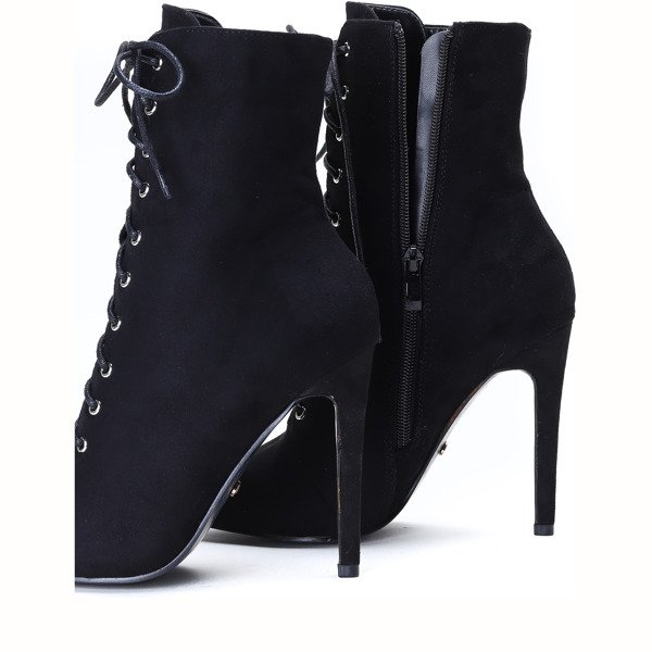 Czarne botki na szpilce Maliah - Obuwie