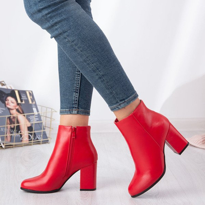 Červené čižmy na vyššom stĺpiku Pekan - Obuv