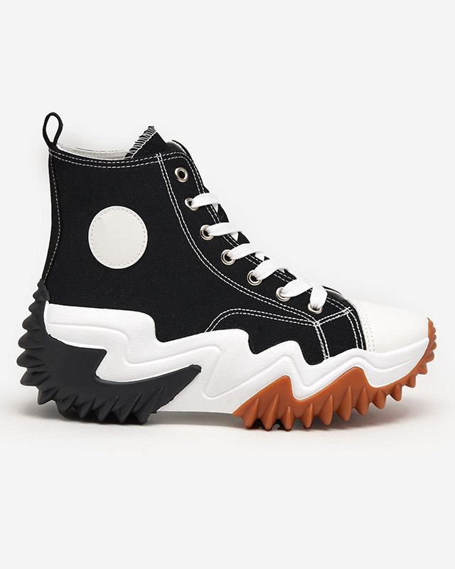 OUTLET Čierne dámske športové topánky a'la tenisky Oqapi - Obuv