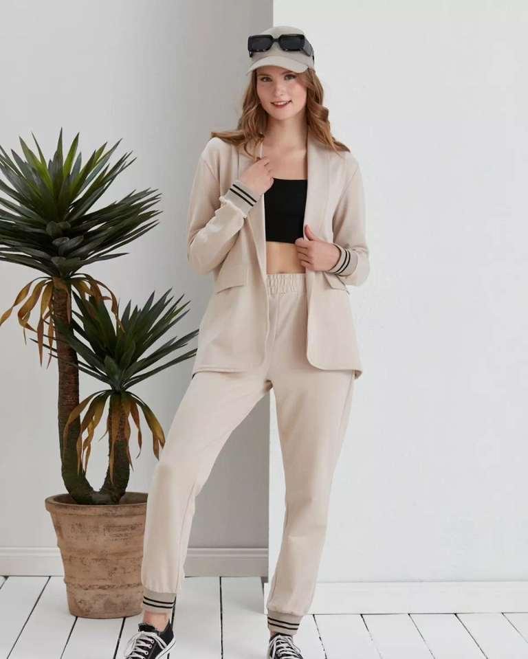 Royalfashion Béžový 2-dielny dámsky komplet