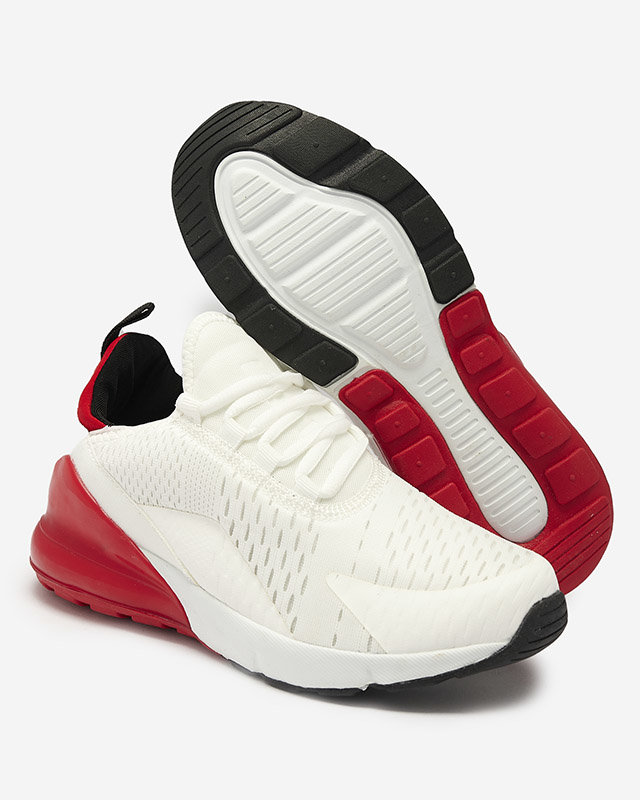 Bielo-červená dámska textilná športová obuv Tayrio- Footwear