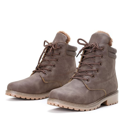 Ocieplane trapery Maggie w kolorze khaki- Obuwie