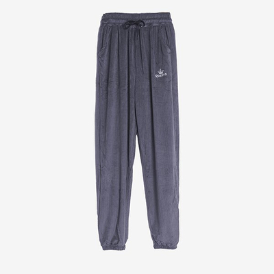 Šedé manšestrové tepláky - Oblečenie