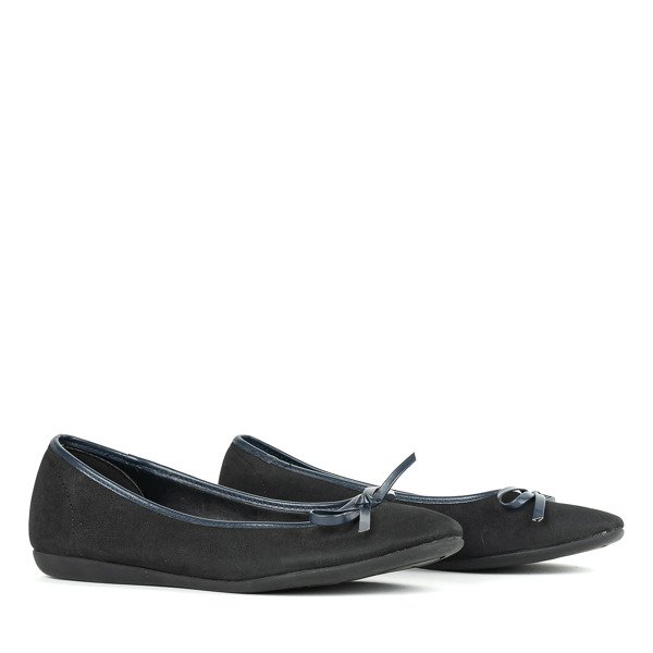 Čierne balerínky s mašličkou Tulipano - Obuv