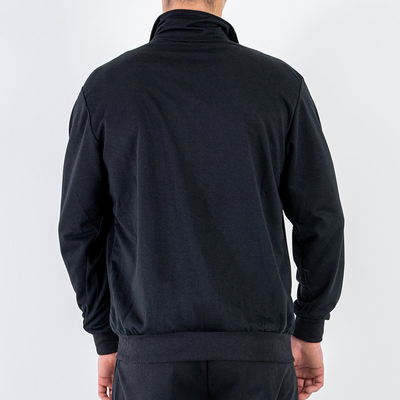 Pánska čierna mikina na zips - oblečenie