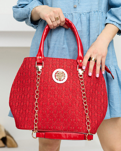 Lesklá červená kabelka pre ženy - Doplnky