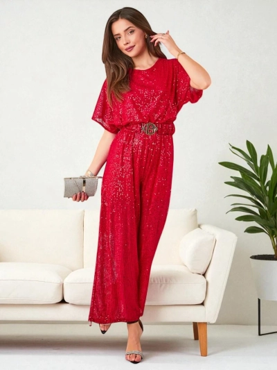 Royalfashion Dlhý kombinézon pre ženy s flitrami