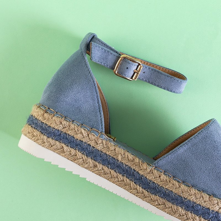Modré dámske sandále a'la espadrilky na platforme Palira-Shoes
