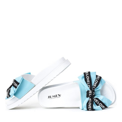 Modré žabky s lukem Emelina - obuv