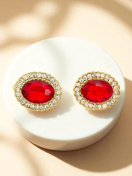 Royalfashion Dámske klipsové náušnice s kryštálmi a zirkónmi