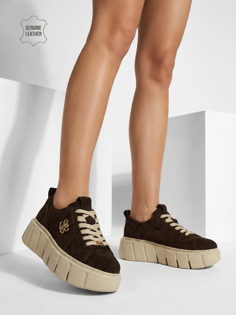 Športni ženski športni copati iz naravnega usnja Renos