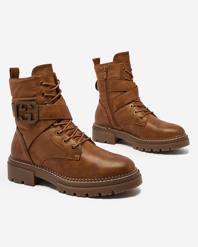 Royalfashion Dámske bagger čižmy v hnedej farbe Muasers